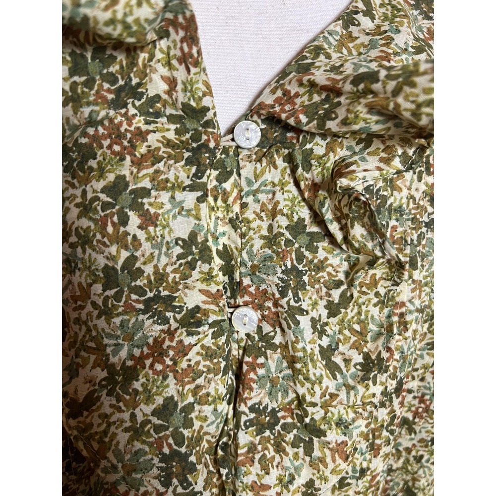 Ree By The Pioneer Woman Top 3X Green Floral Ruffle Tunic Boho Cottagecore Fairy - Picture 8 of 10